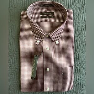 Nordstrom Men's Maroon Gingham Button-Down Shirt